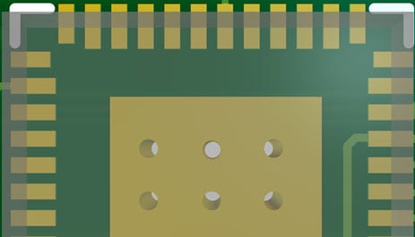 A footprint with a thermal pad that includes an array of via-in-pad thermal reliefs. 